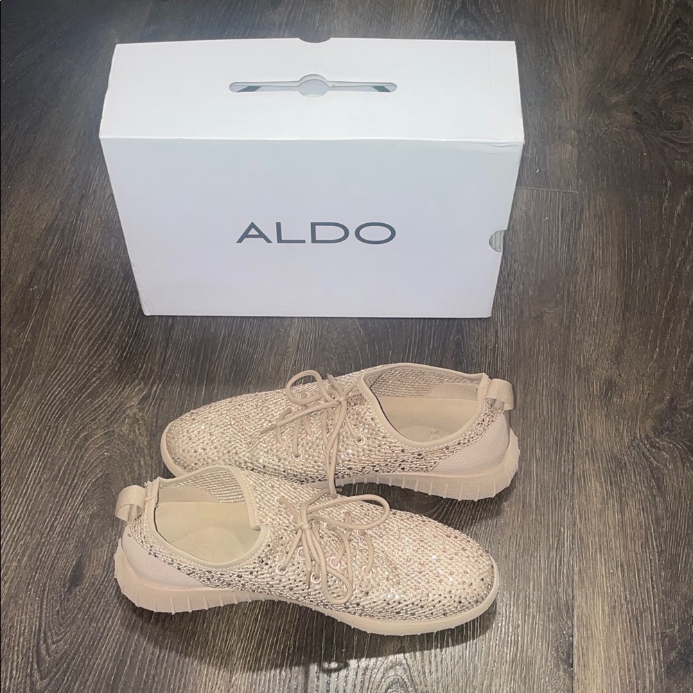 Aldo Light Tan Knit Sneakers
